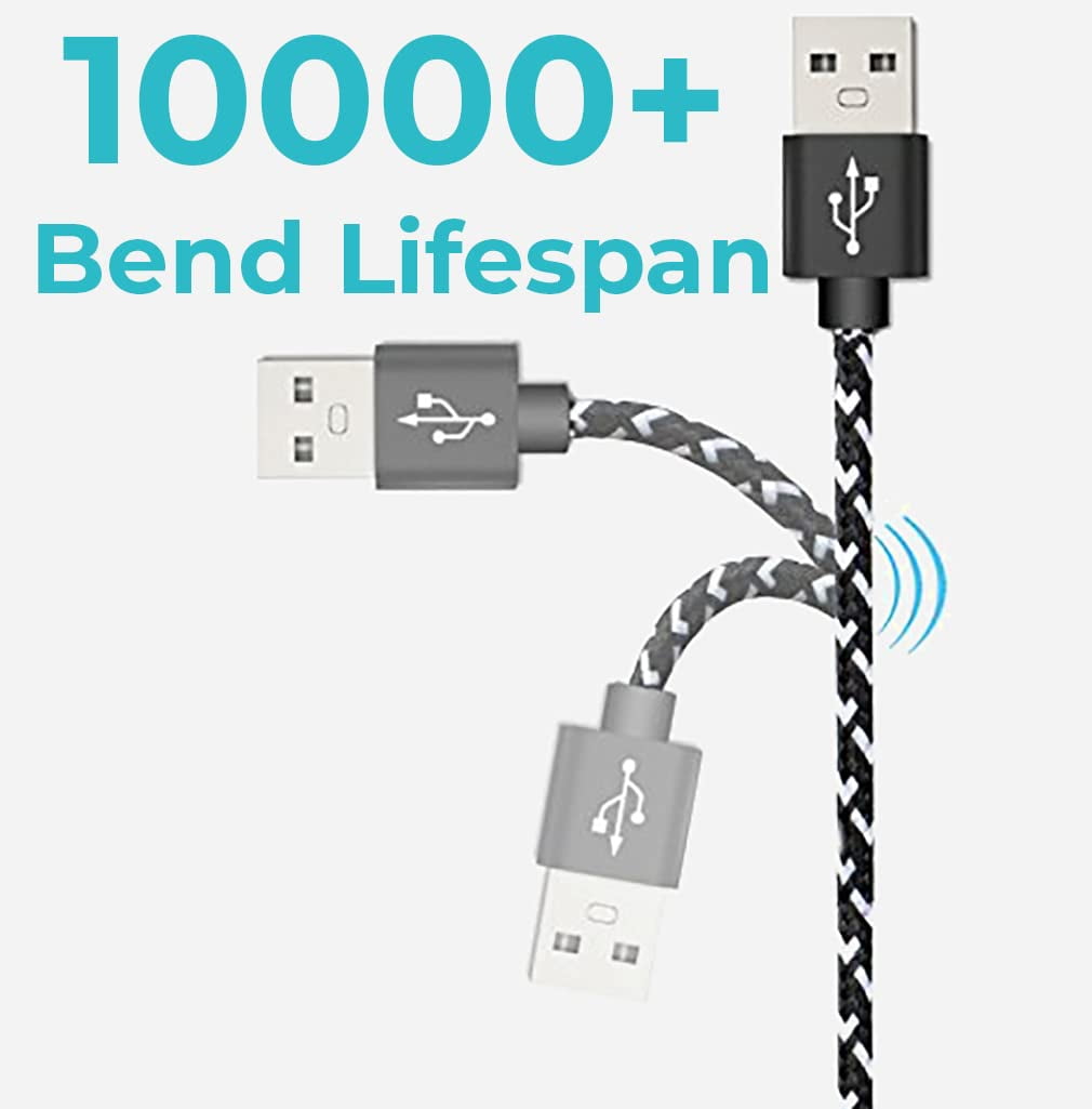 2 Pack 3.9 ft Heavy Duty AGOZ Braided Rugged Charging USB Cable For Apple iPhone 14, 13, 12, 11, X, iPhone 8 Plus, 8, 7 Plus, 7,   6S Plus, 6S ,  6,  SE,  5S,  5, 5C