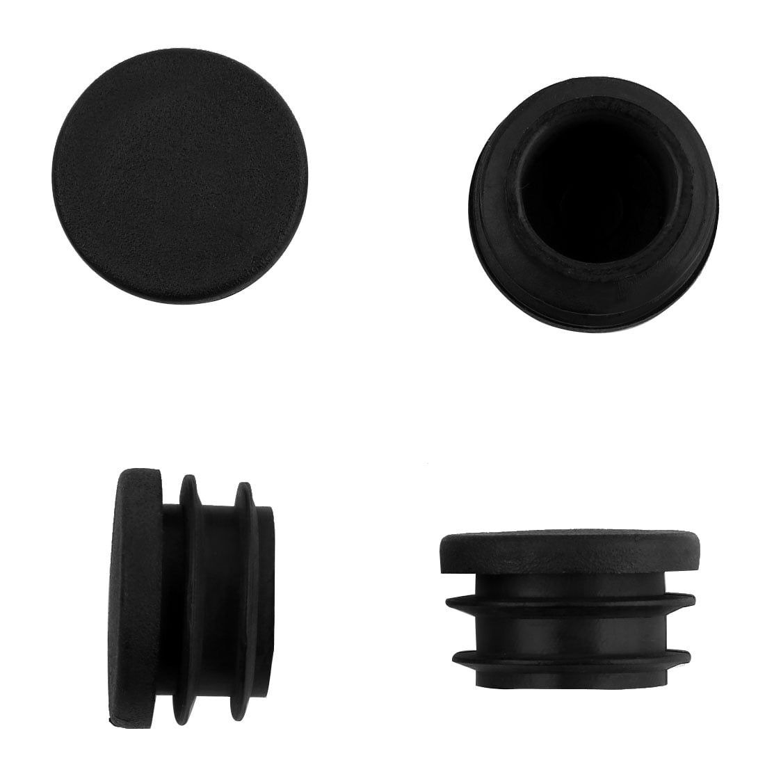 12 Pcs Antislip Plastic Round 22mm Dia Chair Foot Cover Table Furniture Leg Protector Black