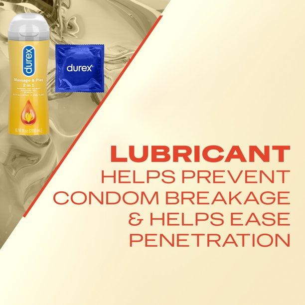 2 Pack Durex Massage & Play 2-in-1 Massage Gel Sensual Lubricant 6.76oz Ea