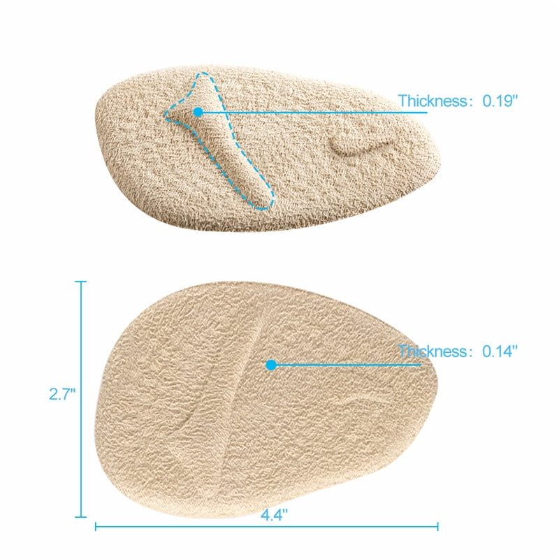 2 Pairs Women Ball of Foot Cushions Anti-slip Shoe Pads Inserts Gel Forefoot Insoles