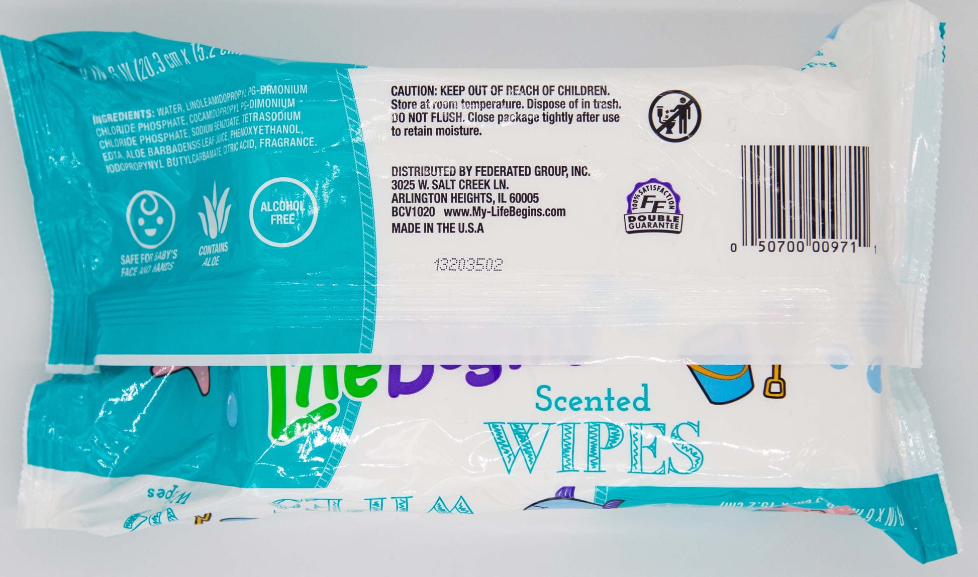 2 Pack QC Life Begins Scented Aloe Baby Wipes, 64 Count Each