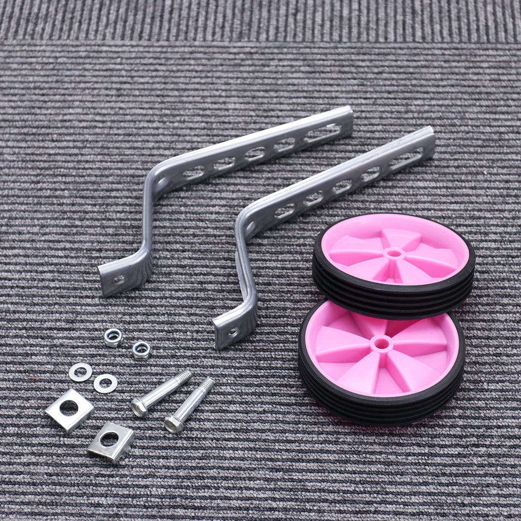 12-20 Inch Universal Porous Training Wheels Auxiliary Wheel Children’s Accessories Balance Auxiliary Wheels(Pink)