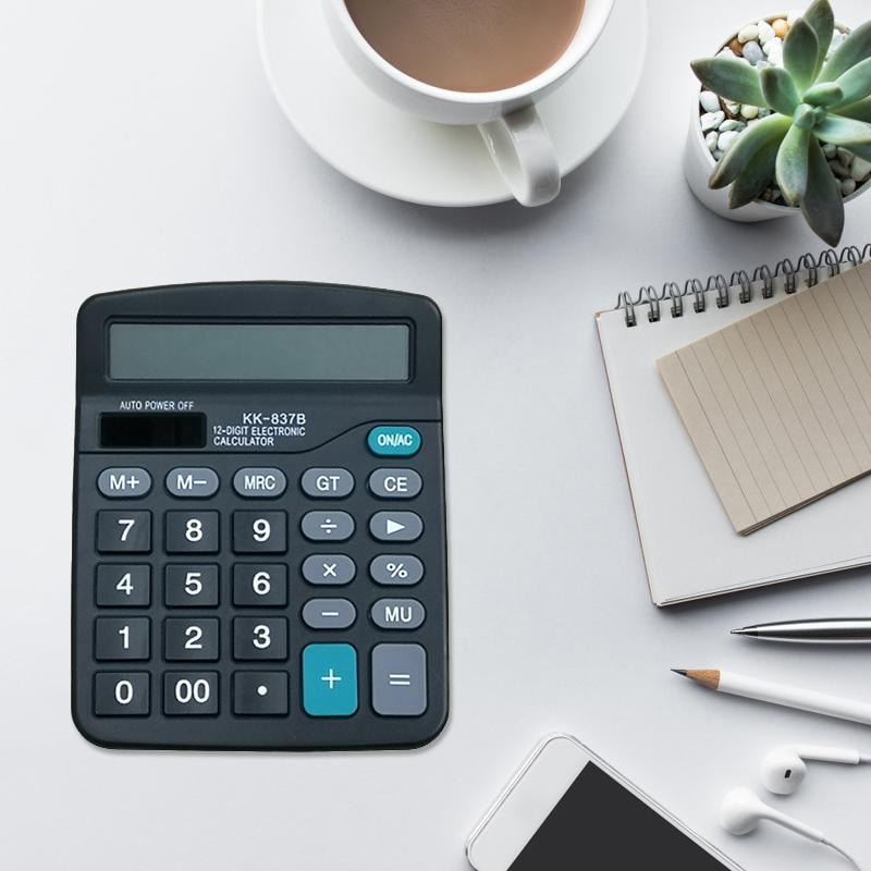 12 Digits Scientific Calculator AA Battery General Purpose Calculators for Home Office Students Use Large LCD Screen