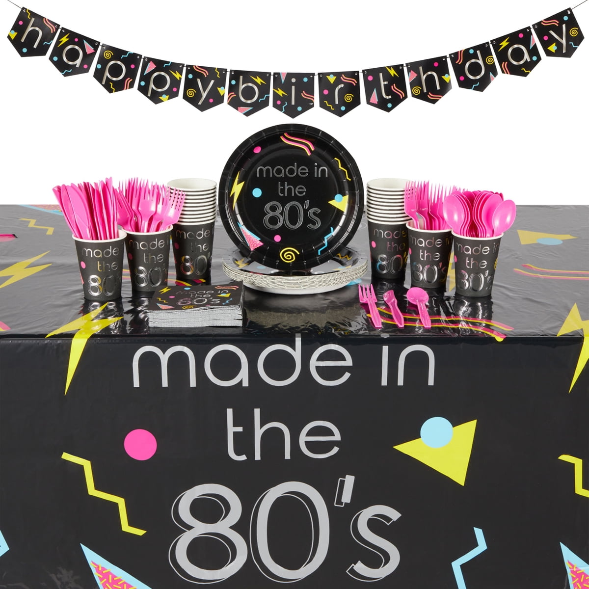 146 Piece Made in the 80’s Party Decorations, Dinnerware Set, Serves 24