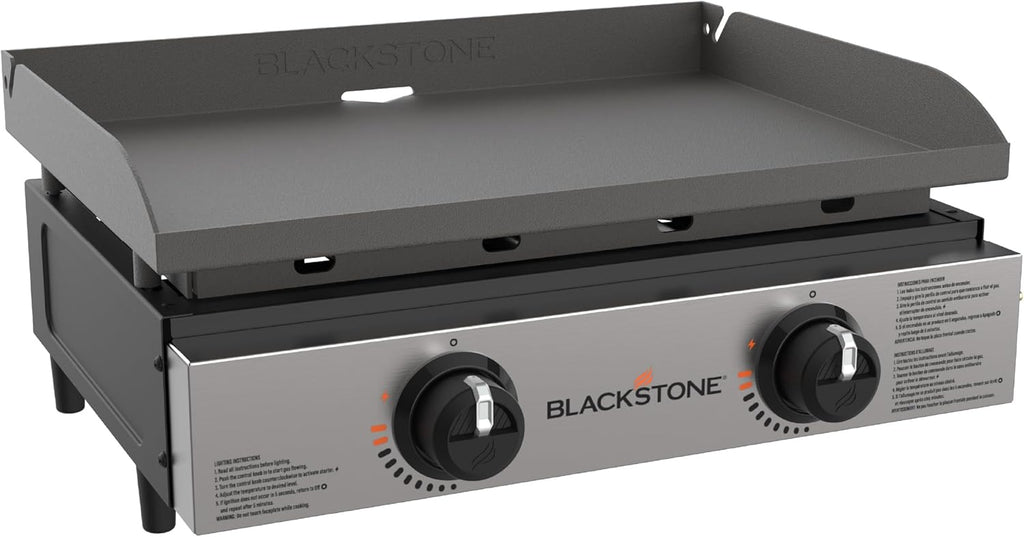 1813 Original 22” Tabletop Griddle with Hood and Stainless Steel Front Plate, Powder Coated Steel, Black