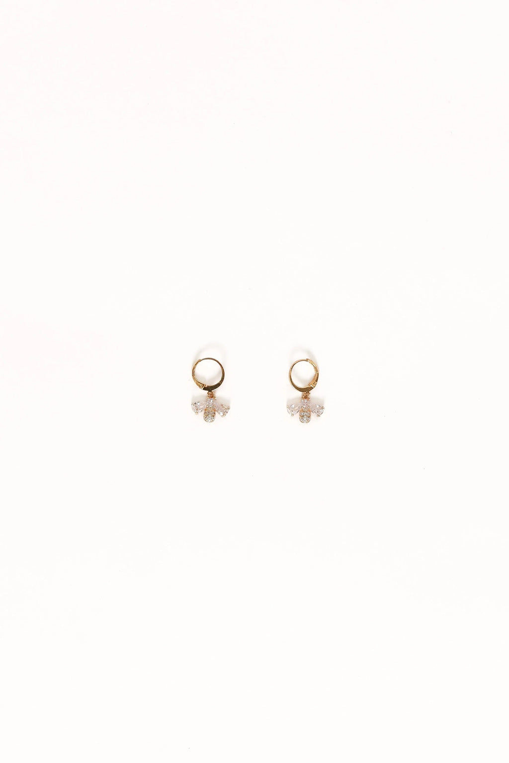 Bee Pendant Hoop Earrings