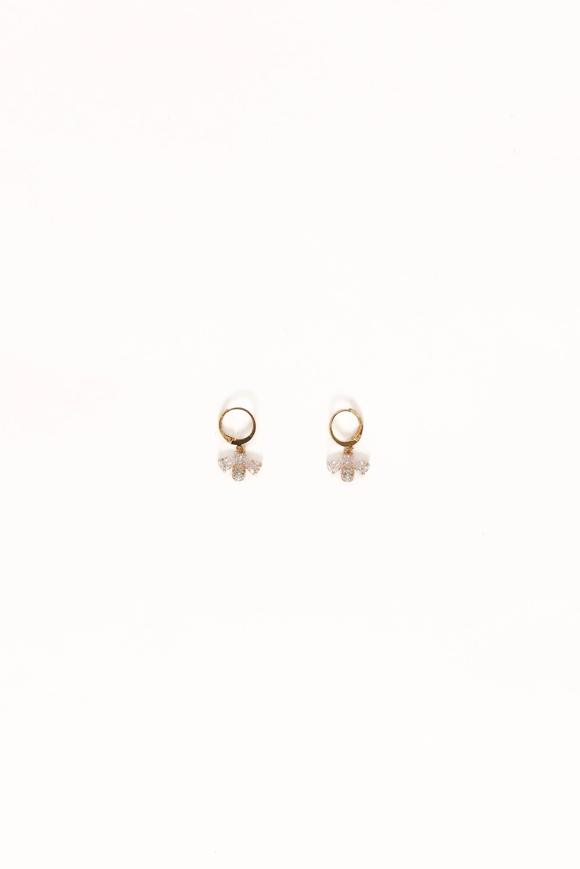 Bee Pendant Hoop Earrings