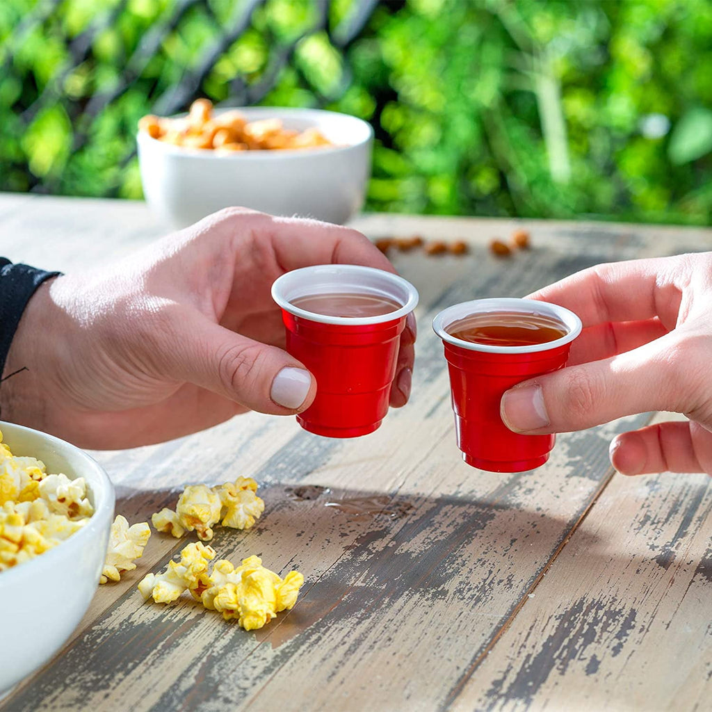 2 Ounce Mini Plastic Shot Glasses – Red (300 Count)
