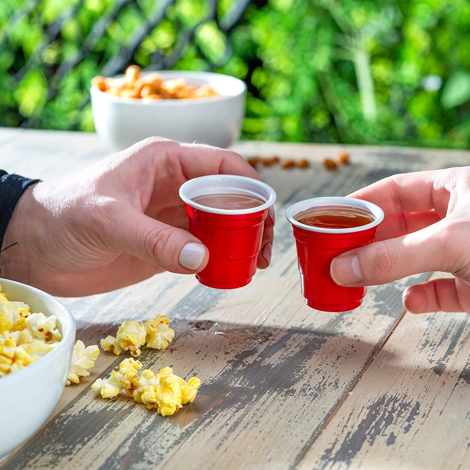 2 Ounce Mini Plastic Shot Glasses – Red (300 Count)