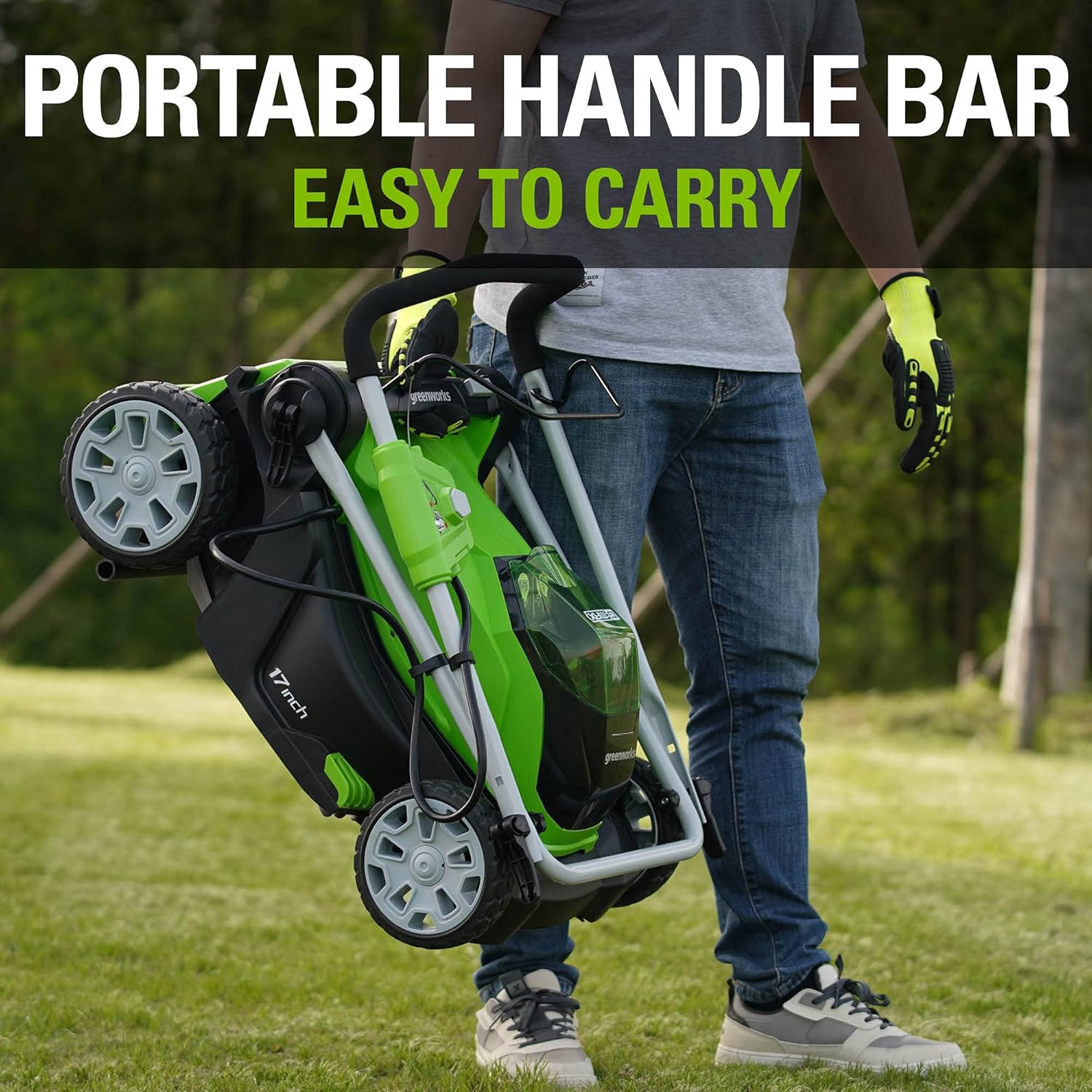 40V 17" Cordless (Push) Lawn Mower (75+ Compatible Tools), 4.0Ah Battery and Charger Included