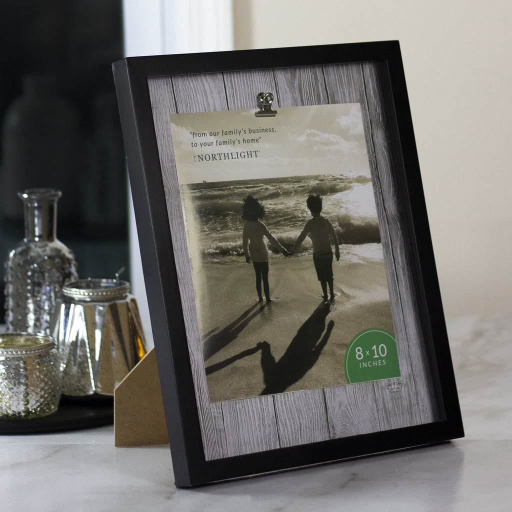 14.5′ Classical Rectangular 8′ x 10′ Photo Picture Frame with Clip – Black and White