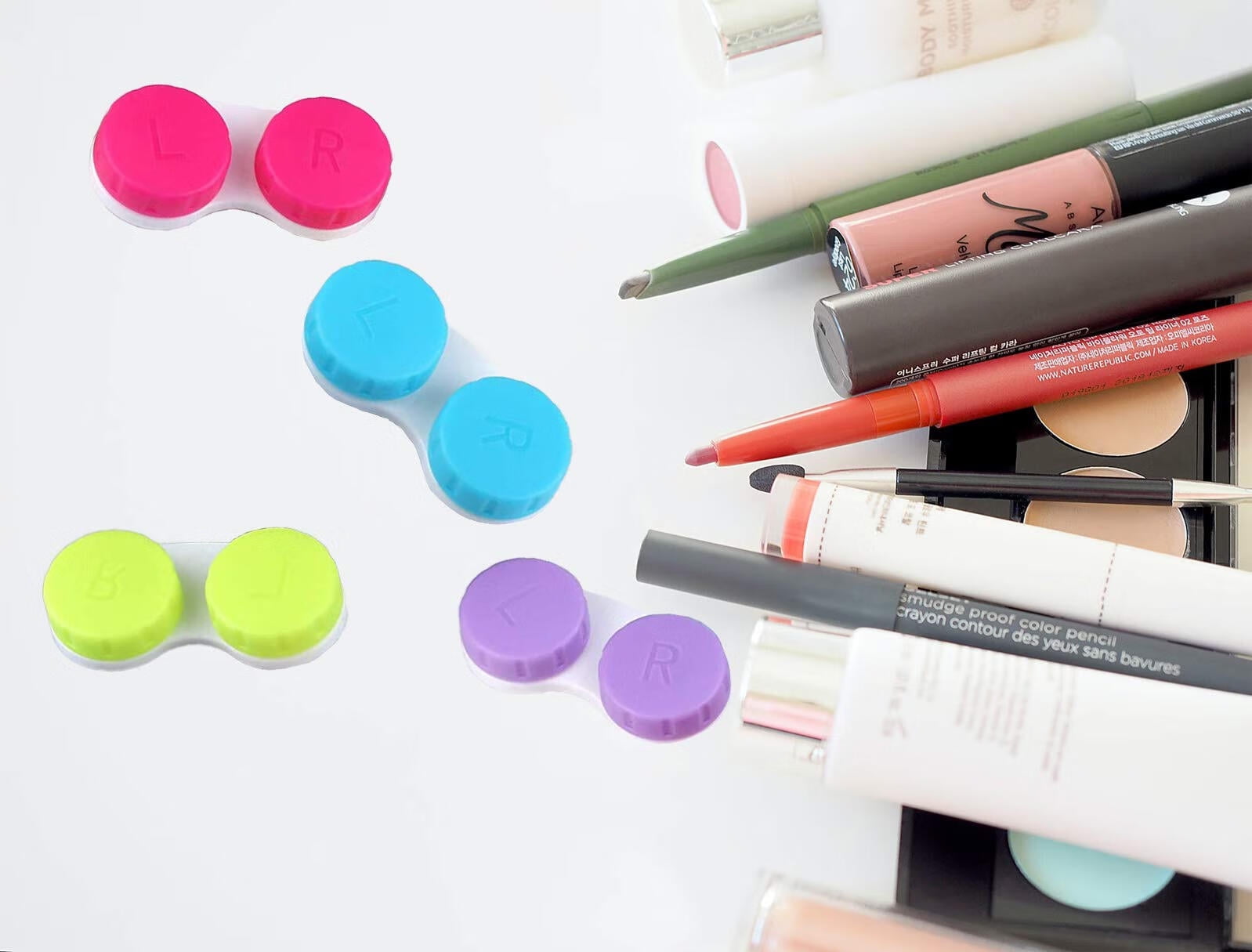 12 Pack Colourful Contact Lens Case Box Holder Container Soak Storage Kit