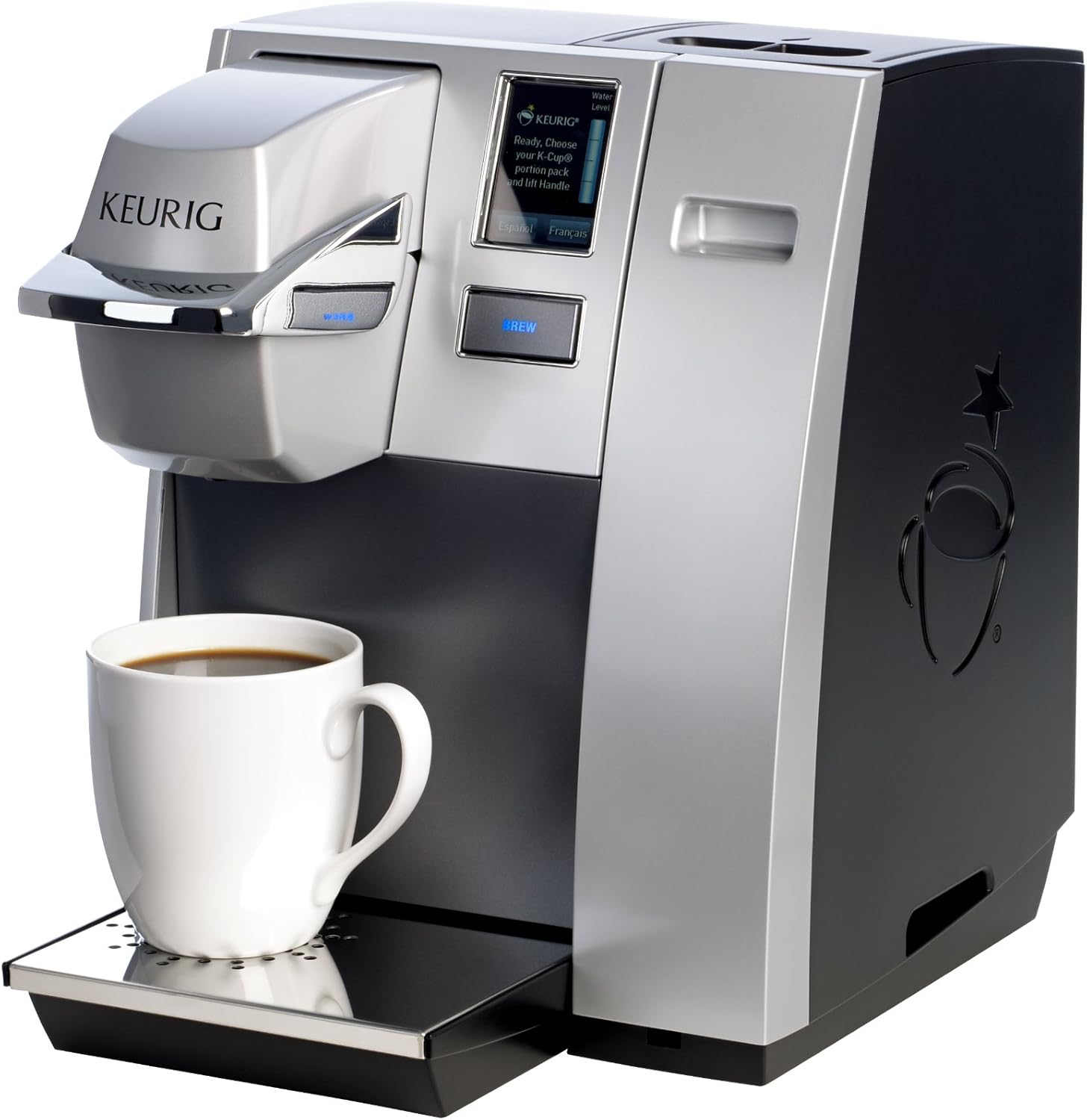 Commercial office single-cup K-Cup coffee machine, silver version