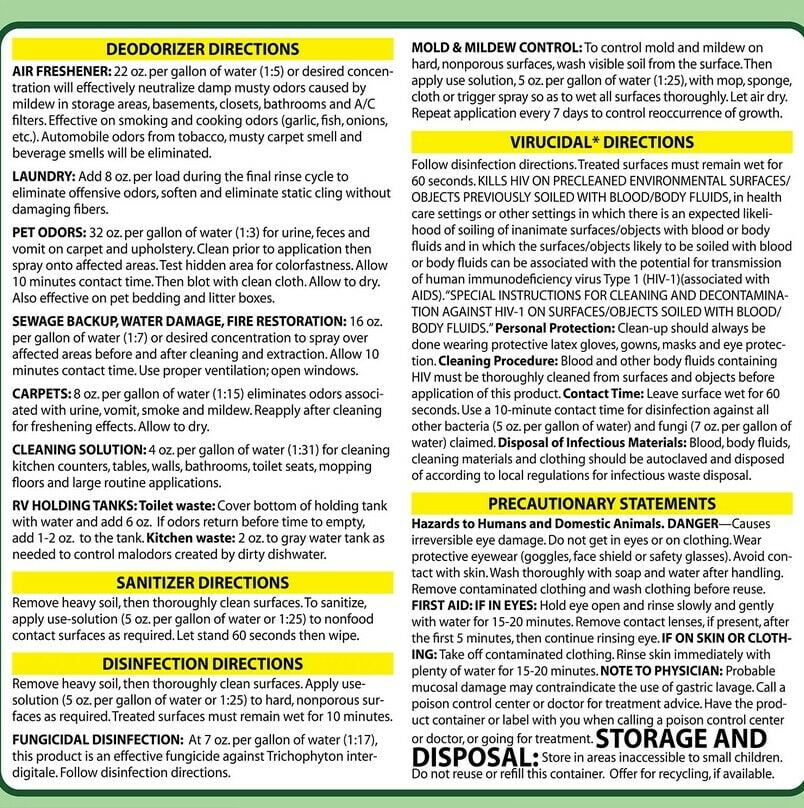 2 Packs OdoBan Odor Disinfectant (1 Gallon Concentrate 32 oz. Ready-to-Use)