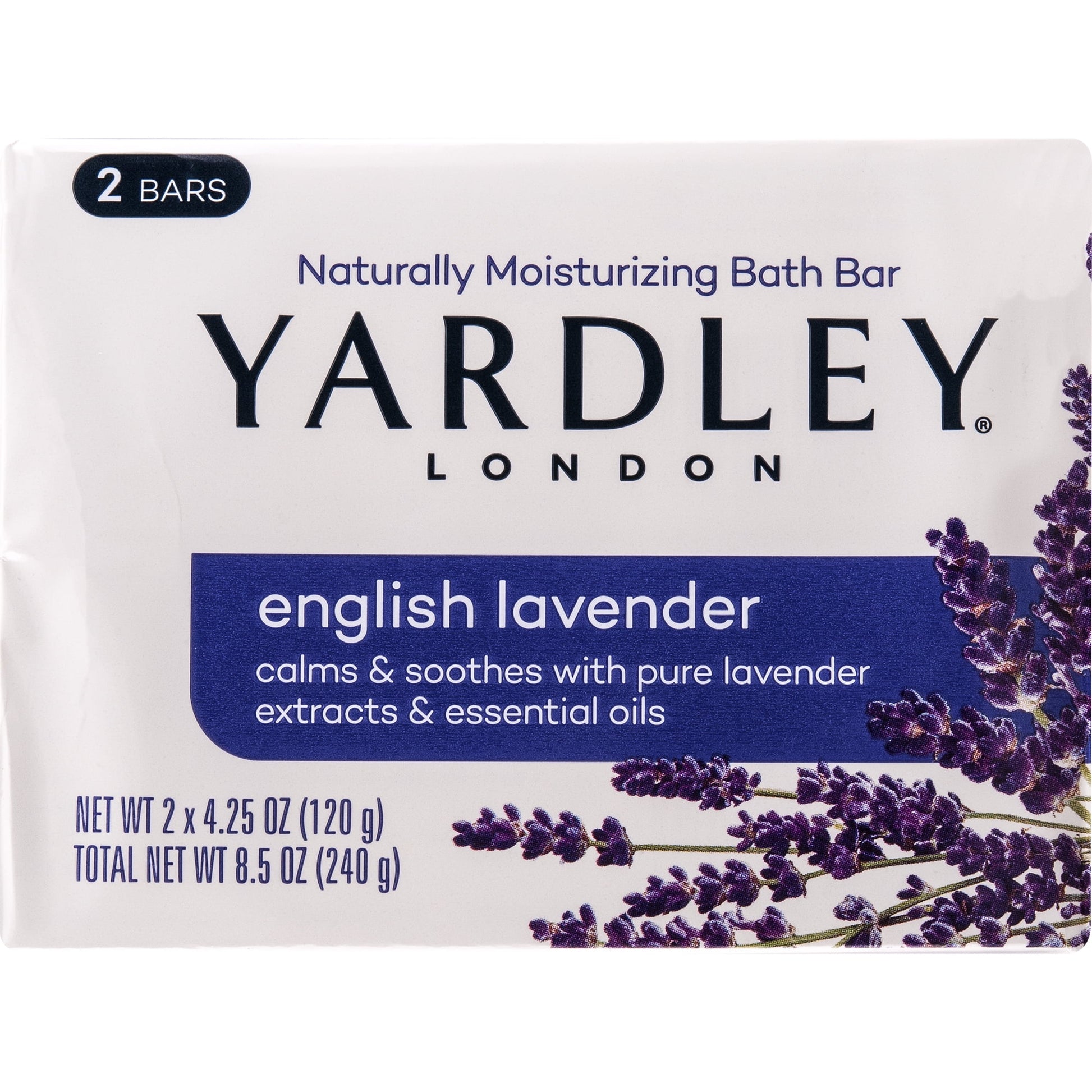 2 Pack, Yardley London Naturally Moisturizing Bath Bars, English Lavender, 4.25 Oz Bars