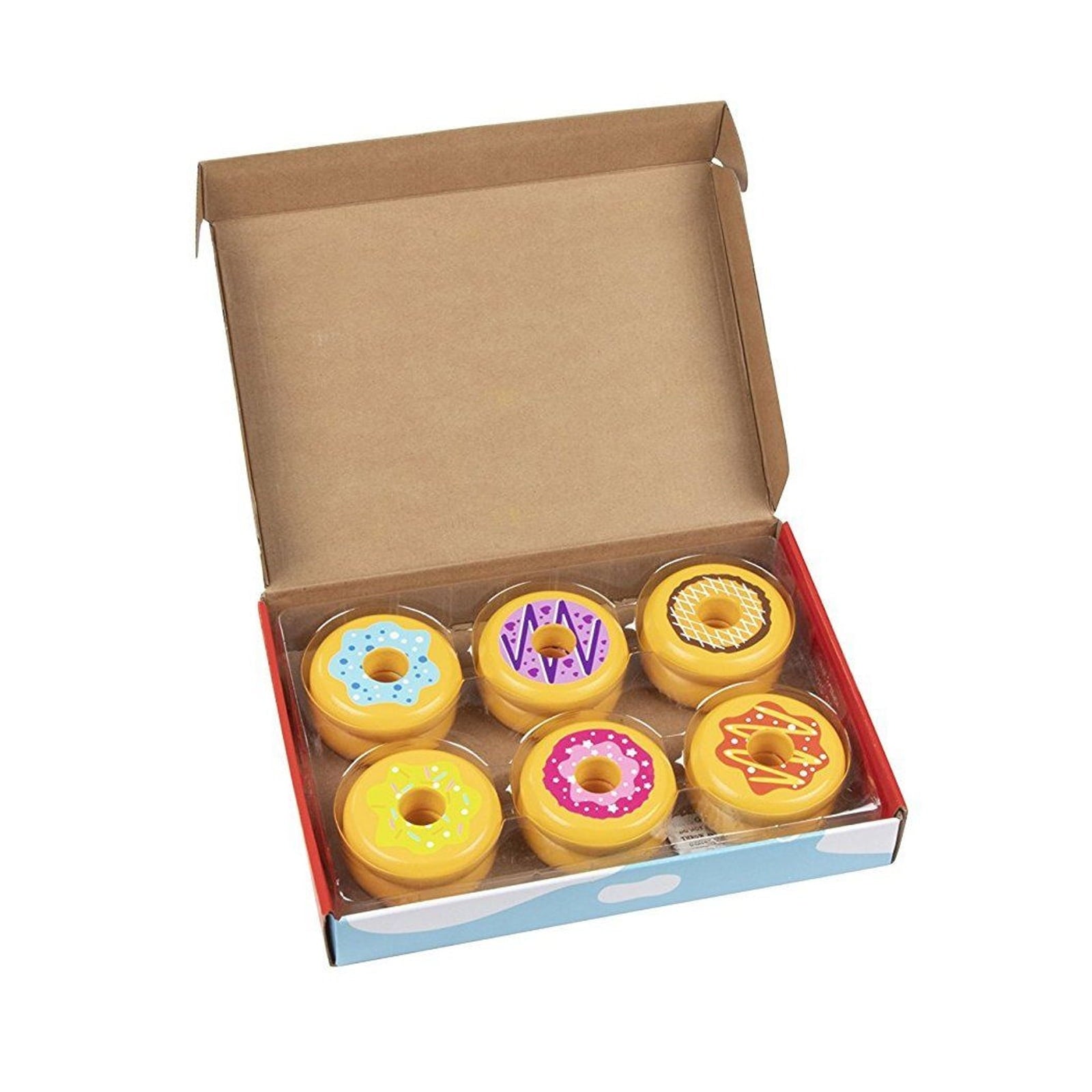12 Pack Donut Play Food Set for Kids Kitchen Pretend Snacks Shop Playhouse Toddlers Toys, 6 Designs