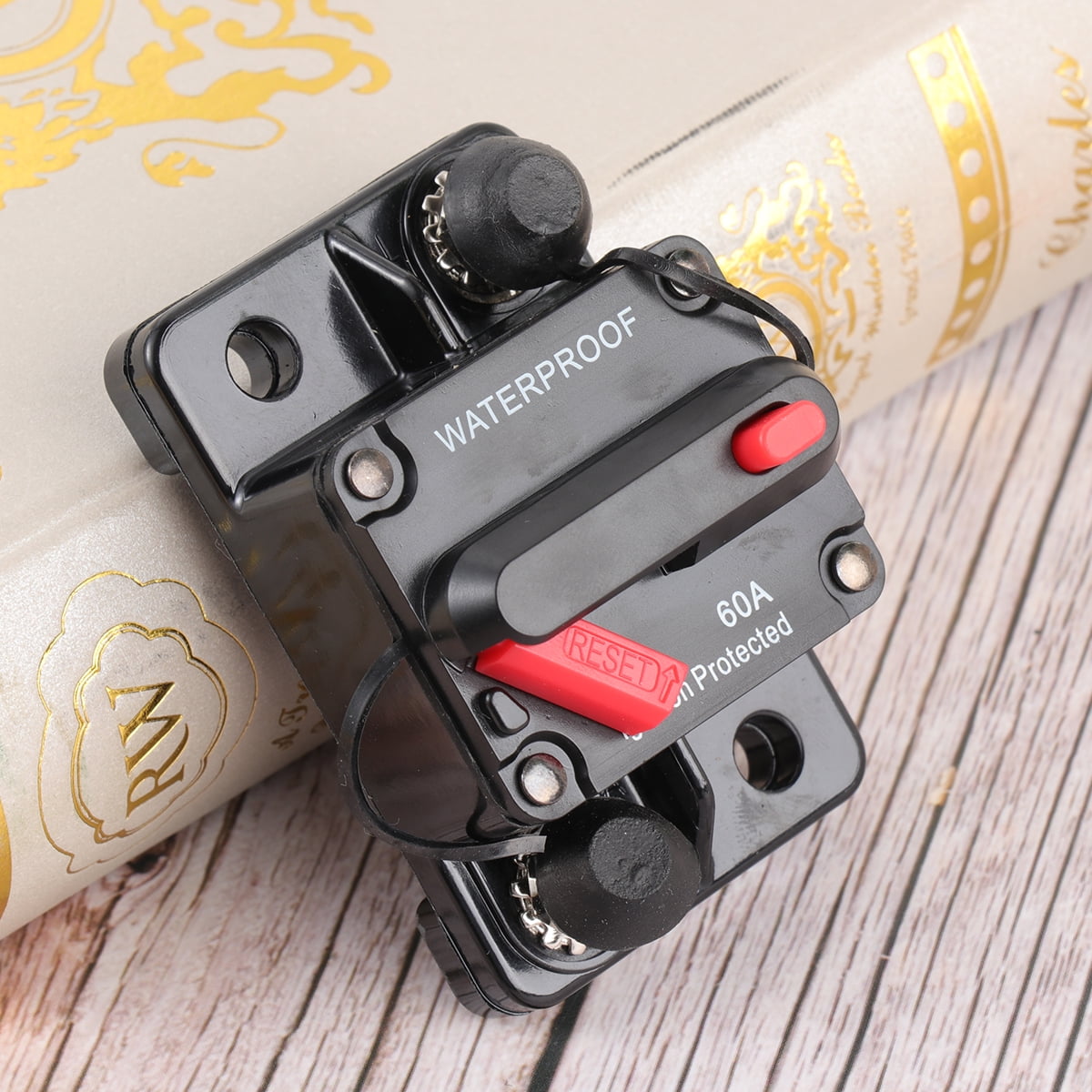 12V~36V Circuit Breaker Fuse Inverter for Auto Truck RV Marine Trailer Manual Restoration Waterproof Power Circuit Breaker (60A)