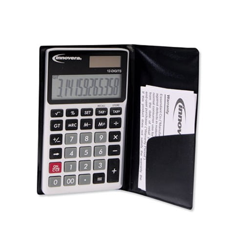 15922 Pocket Calculator Dual Power, 12-Digit LCD Display