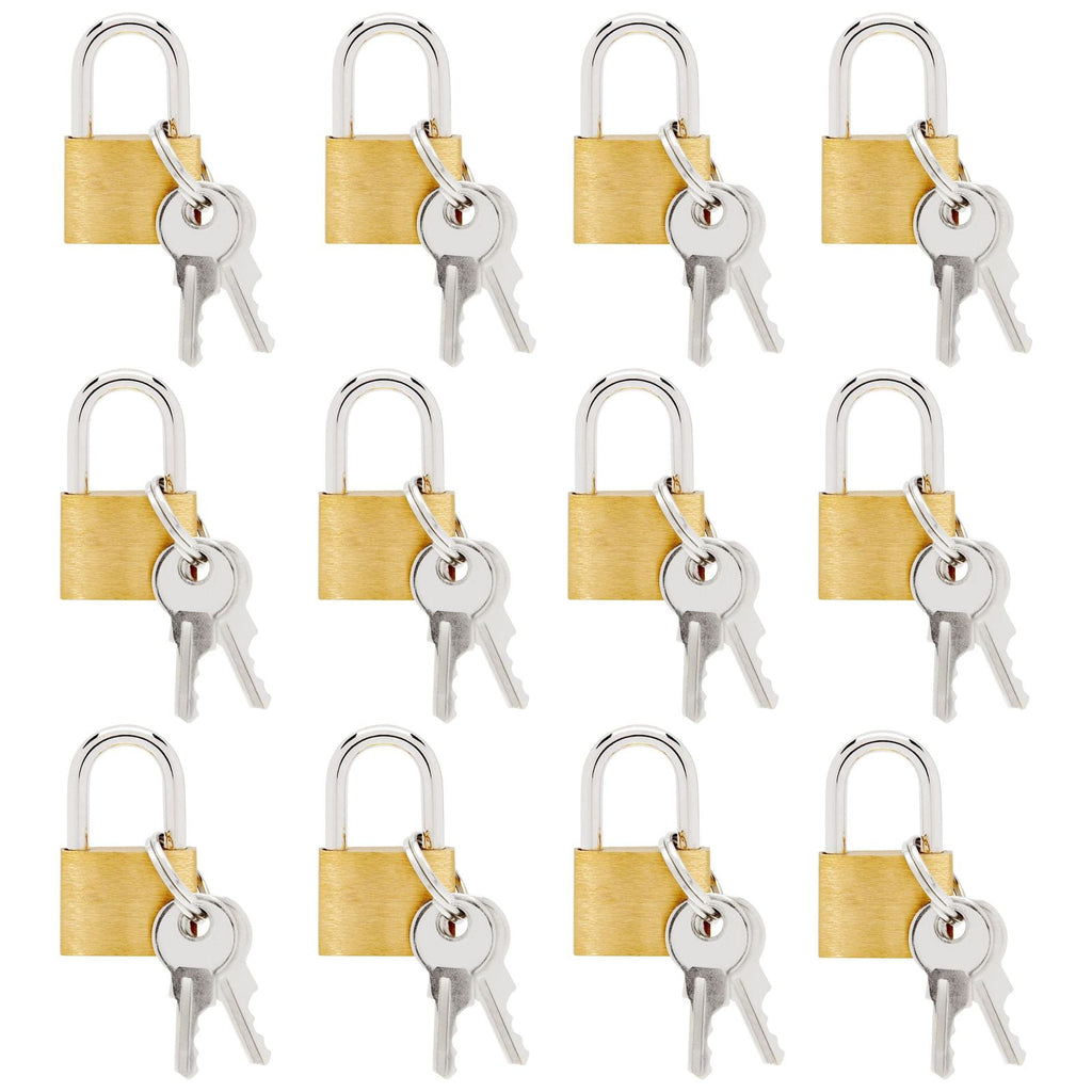 12 Pack Mini Locks With Keys for Backpacks, Bulk Tiny Padlocks for Jewelry Box, Gym Bags, Diaries, 1.2 x 0.7 in