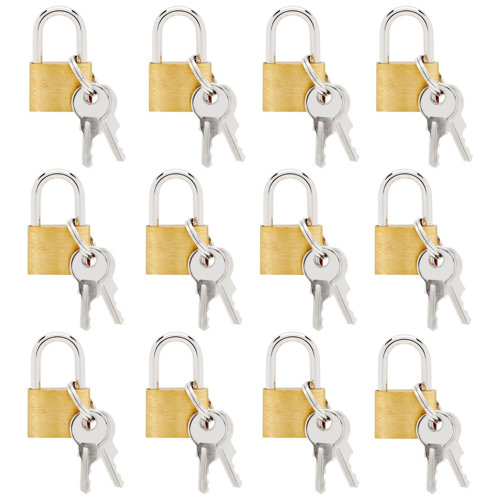 12 Pack Mini Locks With Keys for Backpacks, Bulk Tiny Padlocks for Jewelry Box, Gym Bags, Diaries, 1.2 x 0.7 in