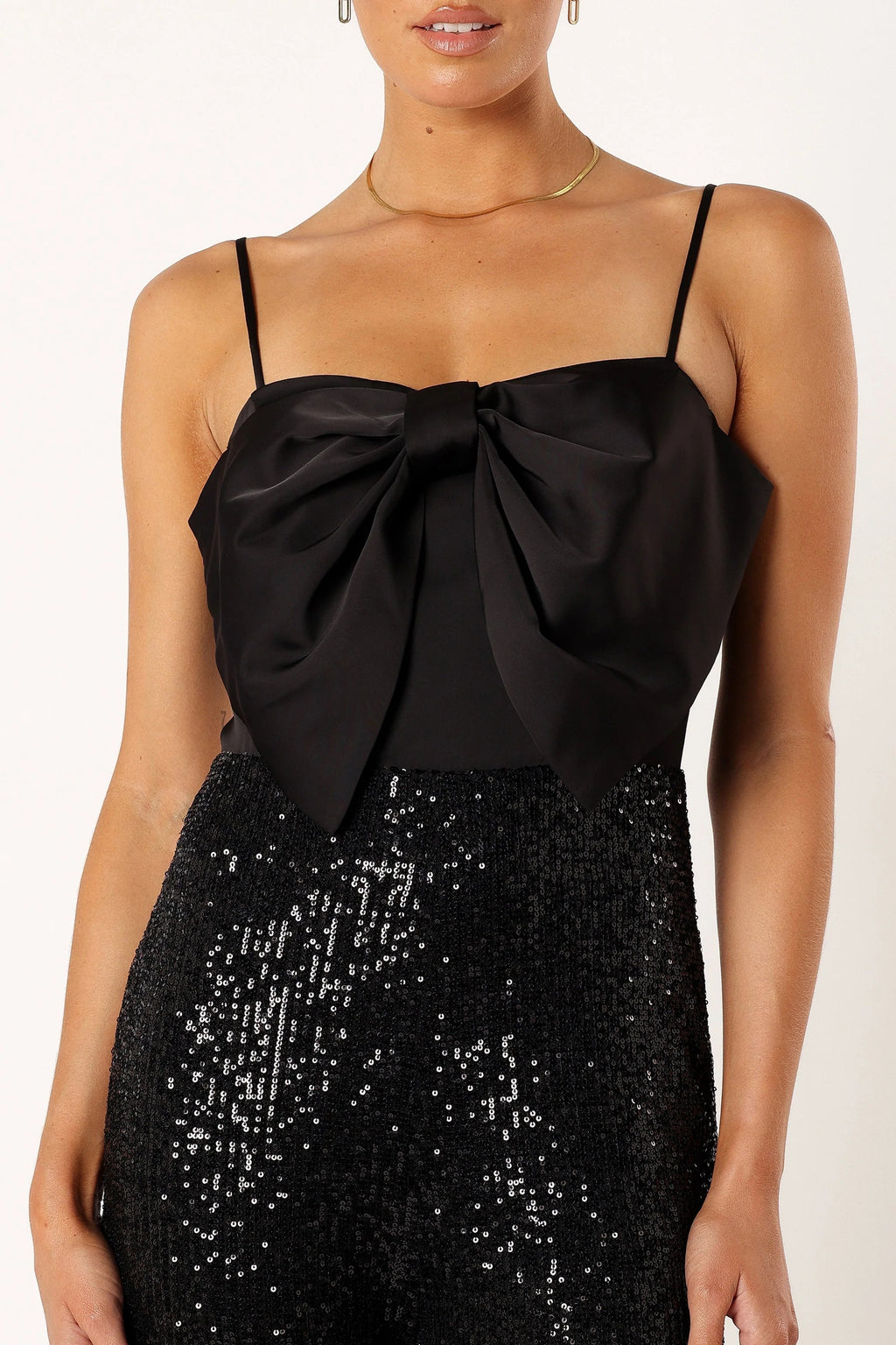Chiara Sequin Bow-Front Playsuit