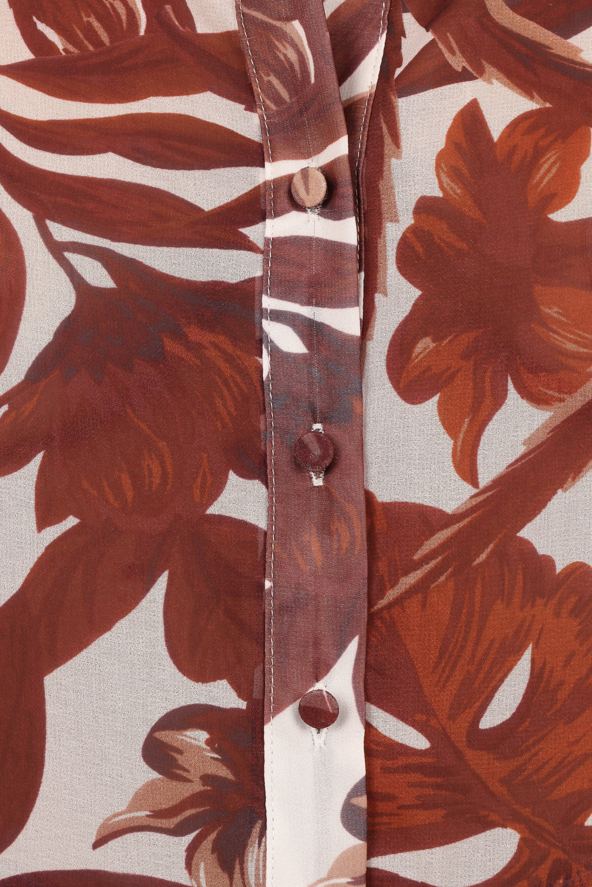 Collared V-Neck Button-Front Blouse