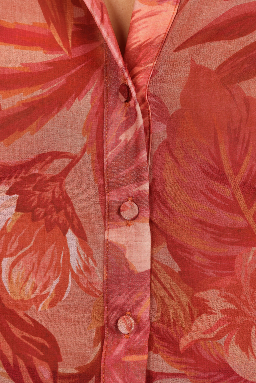 Collared V-Neck Button-Front Blouse