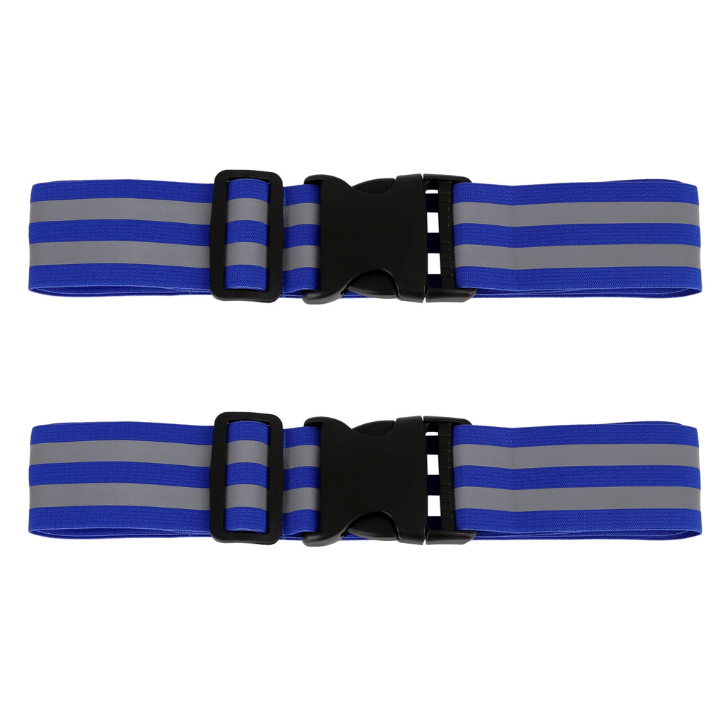 2 Pcs Blue Reflective Belts for Waist Reflective Belts High Visibility Night Safety Cycling Riding Reflector