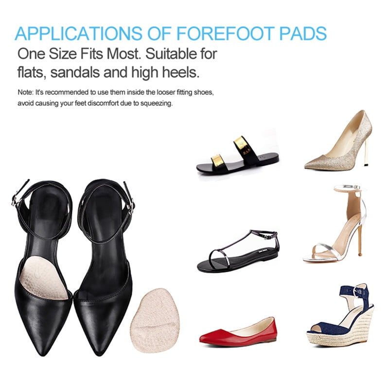 2 Pairs Women Ball of Foot Cushions Anti-slip Shoe Pads Inserts Gel Forefoot Insoles