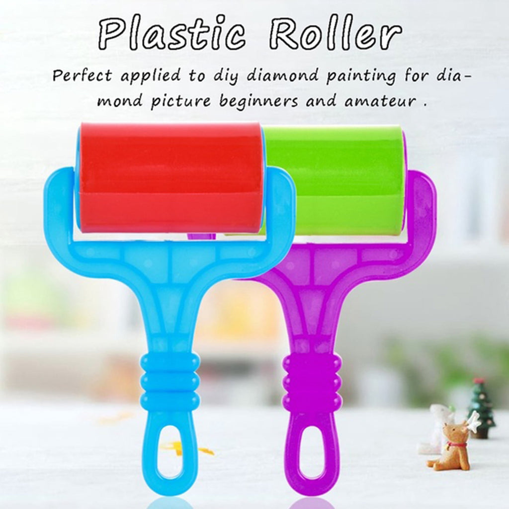 2 pack Diamond Painting Cross Stitch Tool Diamond Painting Plastic Roller Rolling Tool Diamond Painting Accessories( Random Color)