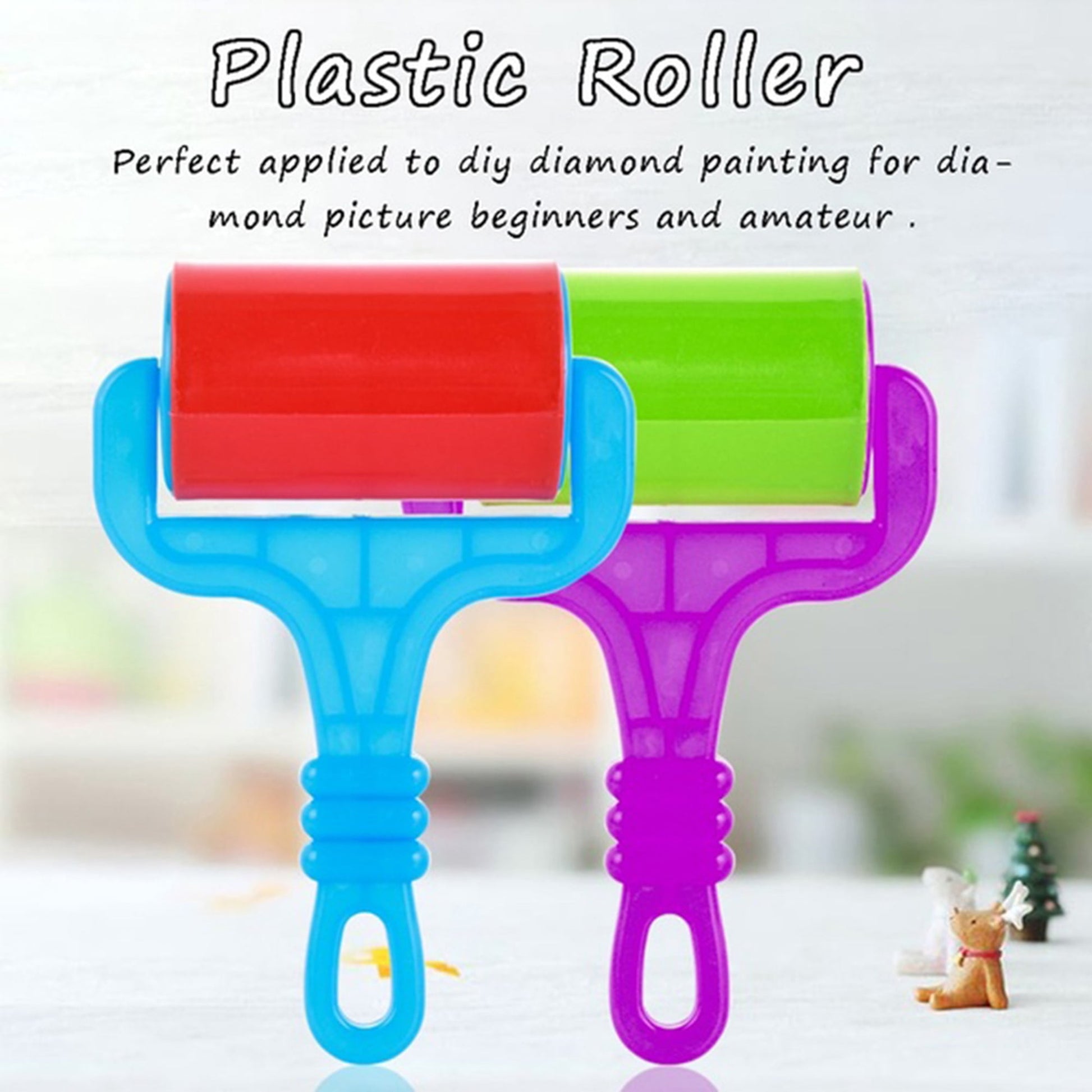 2 pack Diamond Painting Cross Stitch Tool Diamond Painting Plastic Roller Rolling Tool Diamond Painting Accessories( Random Color)