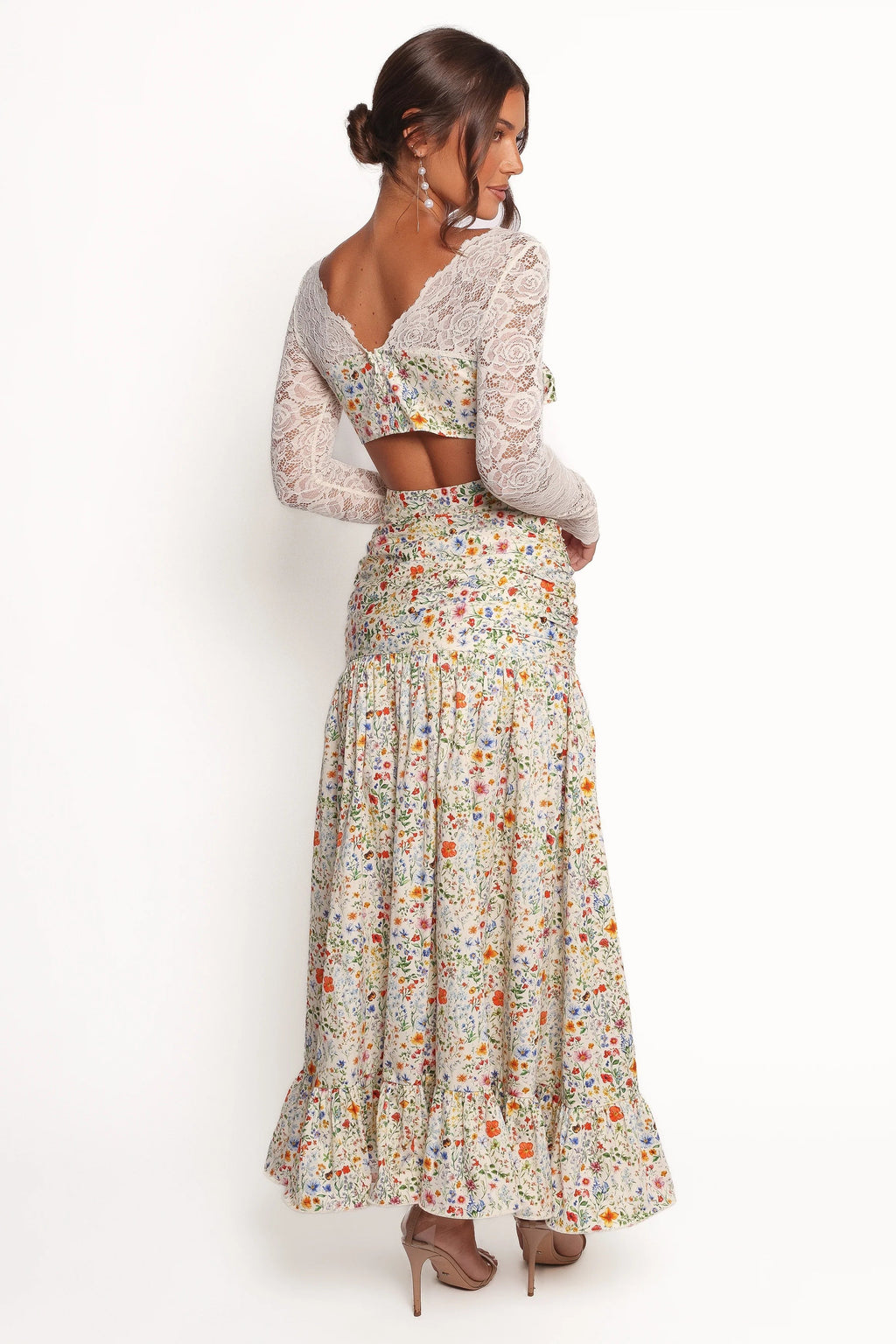 Dara Garden-Floral Drop-Waist Maxi Skirt