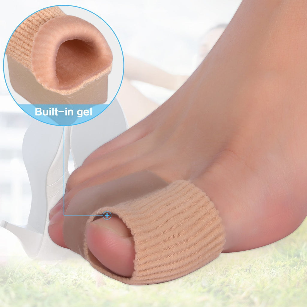 2 Pairs Hammer Toe Straightener Protector Sleeve Tube with Big Toe Gel Spacers for Bunion, Hallux Valgus, Toe Alignment, Overlap Toes in Shoes, Sleeve Tube,Hammer Toe Straightener Protector