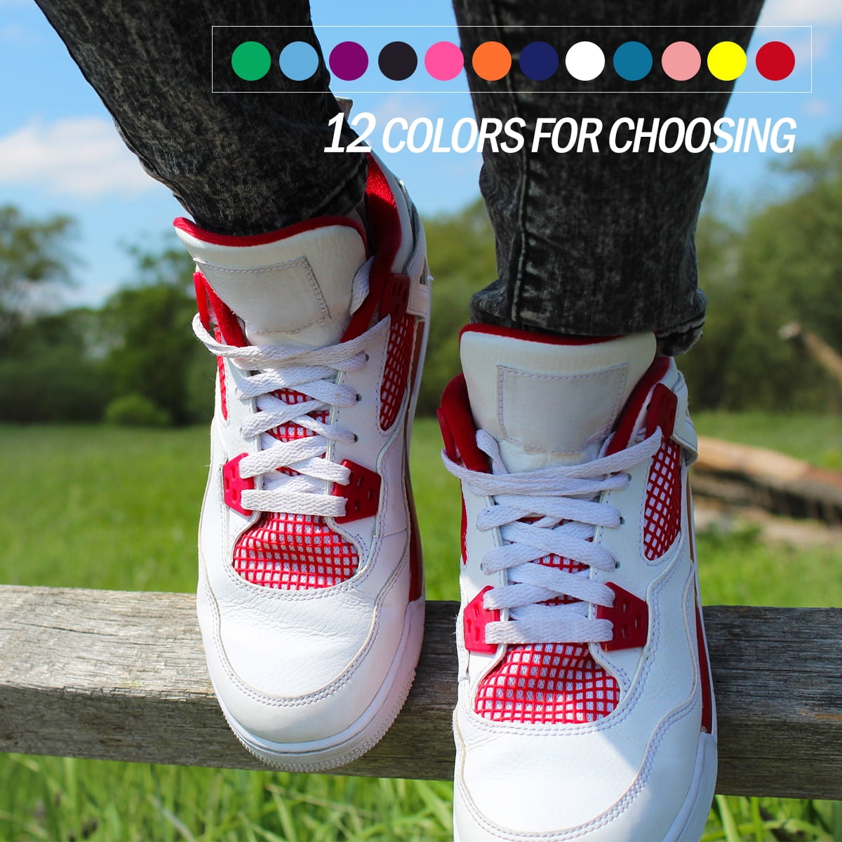 12 Pairs Flat Shoelaces Colored Shoe Laces Shoestrings for Sneakers Skate Shoes Sport Shoes Boots Replacement Shoelaces