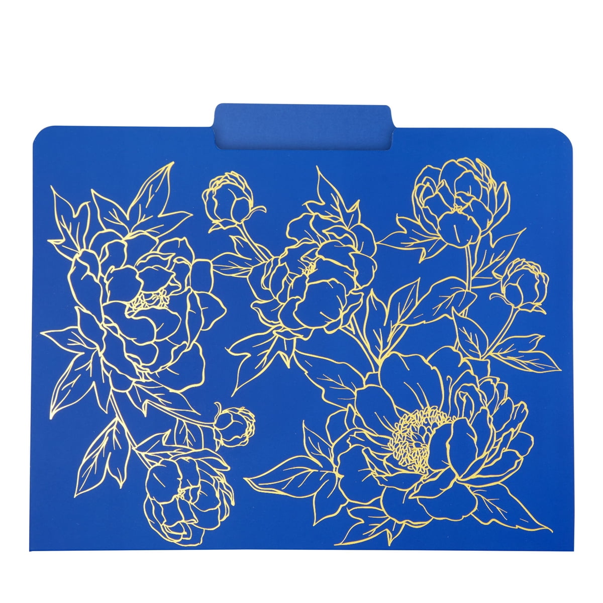 12 Pack Decorative File Folders, Assorted Gold Foil Floral Design 1/3 Cut Letter Size for Office Supplies, 11.5 x 9.5 in