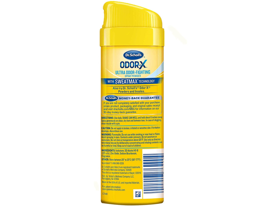 2 Pack Dr. Scholls Odor-X Odor Fighting Spray Powder 4.7 Oz Each