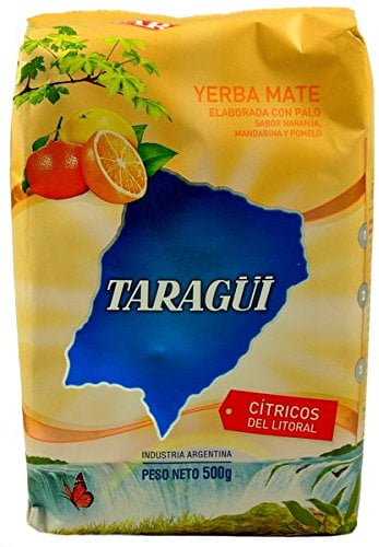 2 Pack Taragui Yerba Mate Citricos del Litoral with Orange, Lemon and Grapefruit Peel- Taragui Citrics- Loose Leaf- Energy Booster-  500-Gram/1.1lb each
