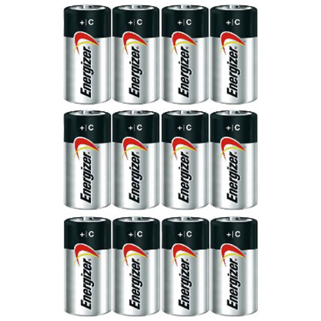 12 Energizer Max Size C Long Lasting Alkaline Batteries Pack Lot Exp 2023-2024