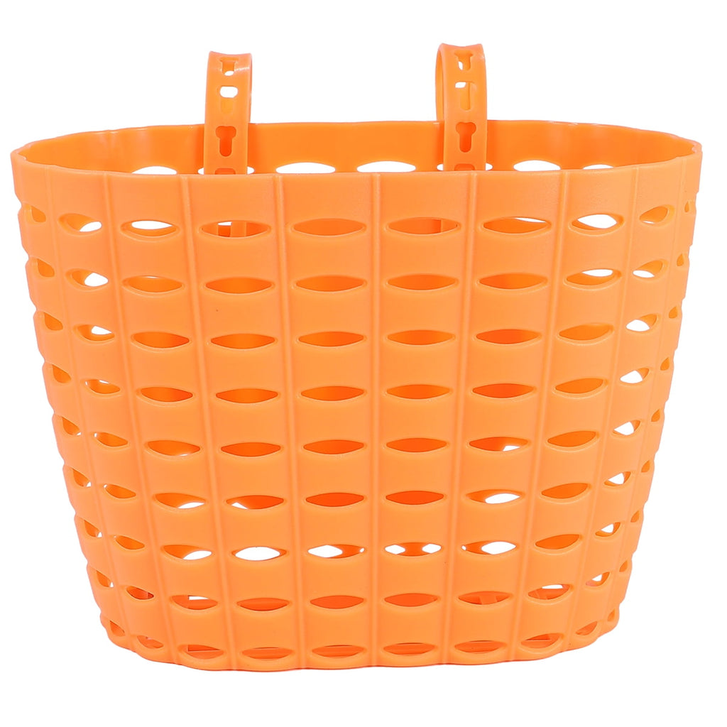 1Pc Children Bike Basket Detachable Plastic Bike Storage Basket for Kids Bike Without Stickers (Orange)