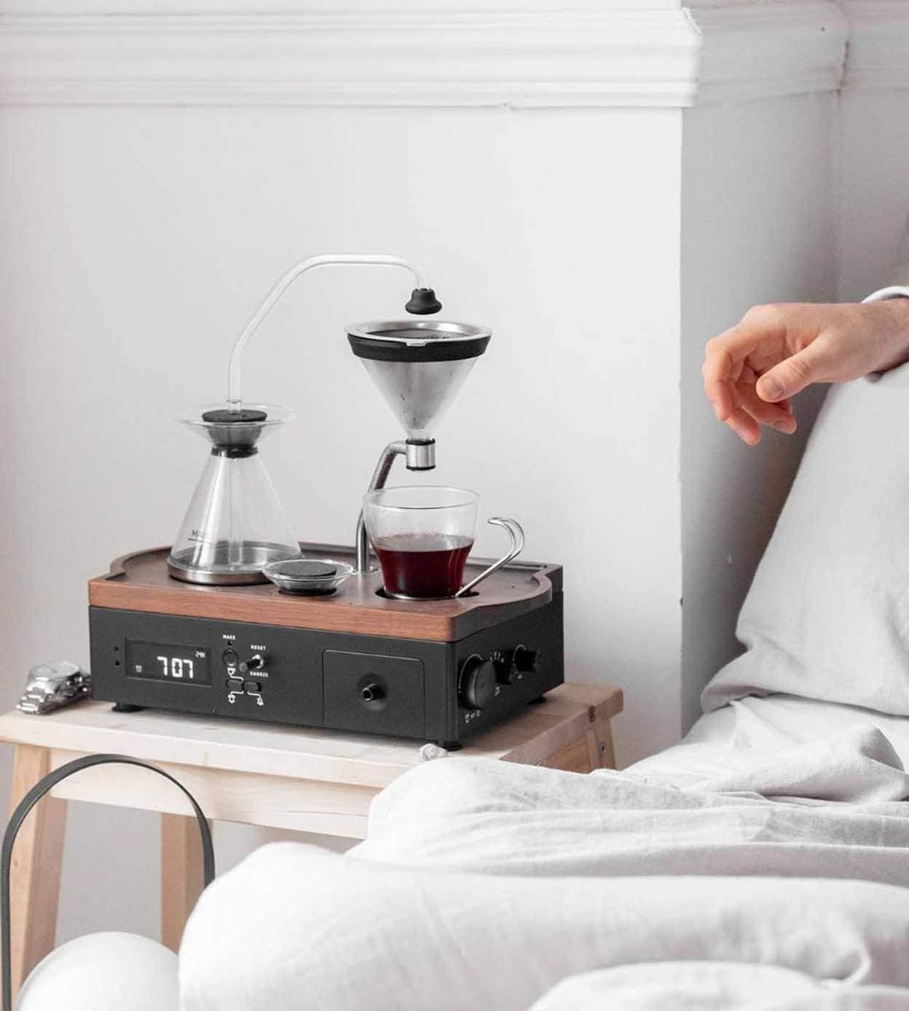 Coffee Alarm Clock Coffee Maker- Black Walnut