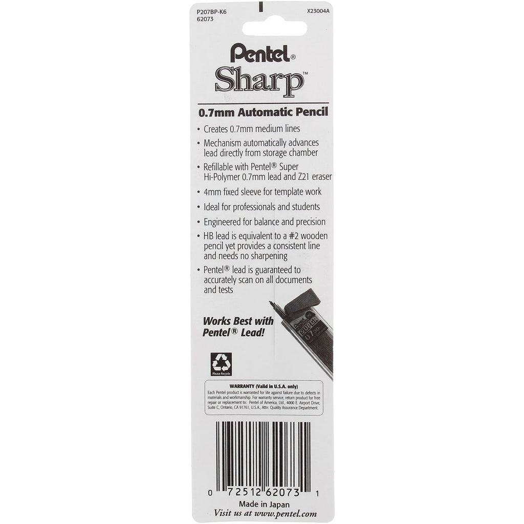 2 packs-Pentel – Sharp Mechanical Drafting Pencil, 0.7 mm, Blue Barrel – 2/Pk