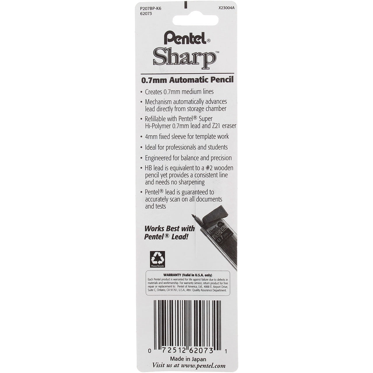2 packs-Pentel – Sharp Mechanical Drafting Pencil, 0.7 mm, Blue Barrel – 2/Pk