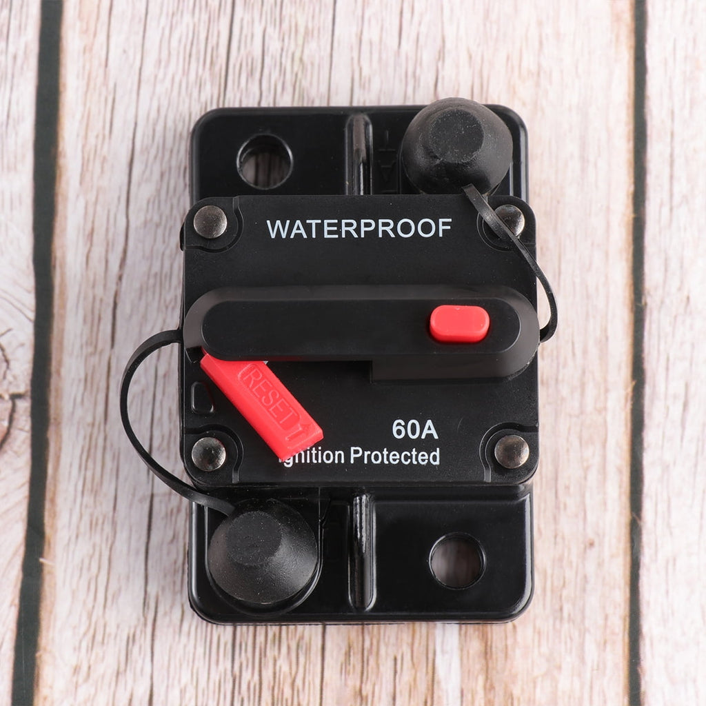 12V~36V Circuit Breaker Fuse Inverter for Auto Truck RV Marine Trailer Manual Restoration Waterproof Power Circuit Breaker (60A)