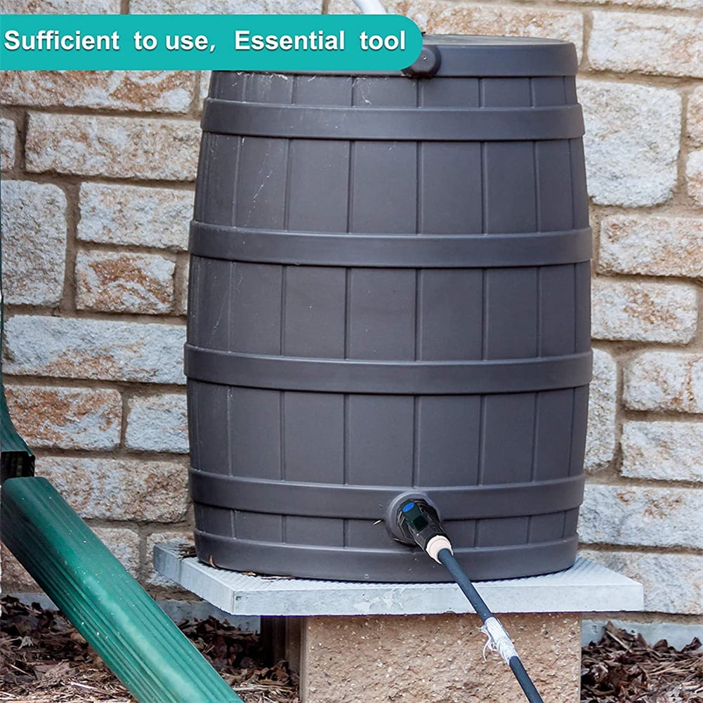 1Set Rain Barrel Diverter Kit Water Barrel Spigot Fittings Ball Valve Garden Faucet