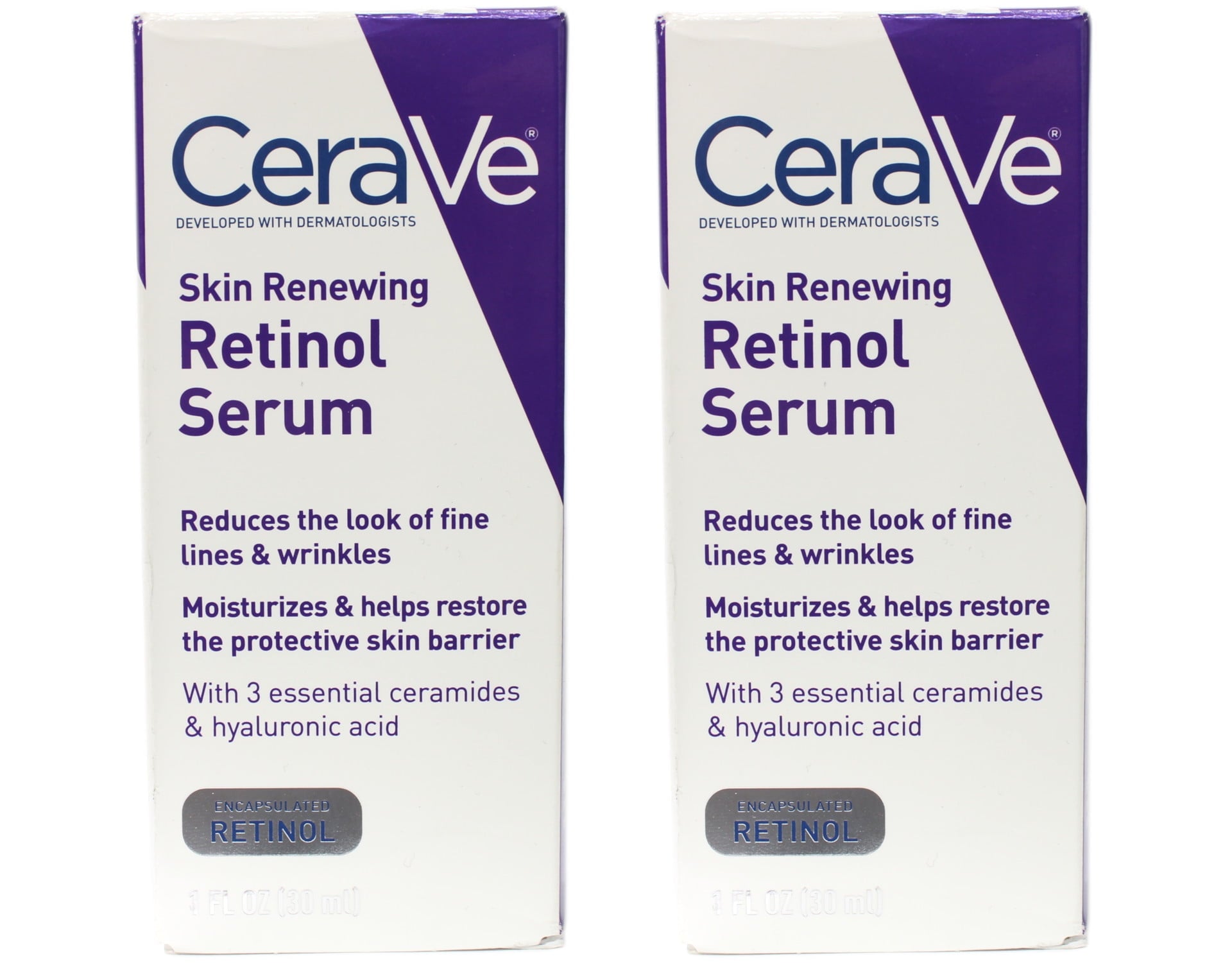 2 Pack CeraVe Skin Renewing Retinol Serum 1 Ounce