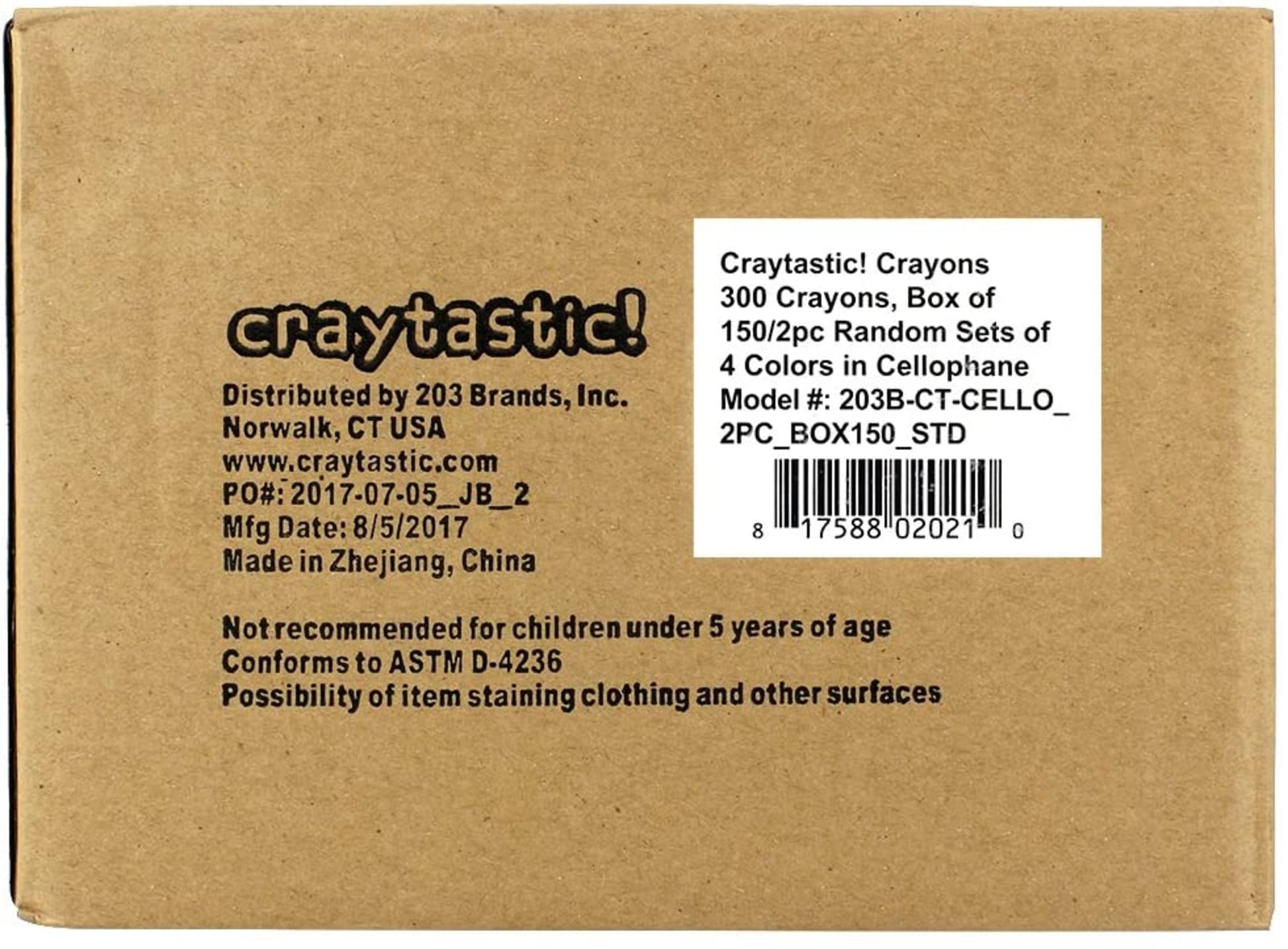 150 2-Packs of Premium Full-Size Crayons in cellophane wrapper (Assorted: Red, Green, Blue, Yellow) SAFETY TESTED COMPLIANT WITH ASTM D-4236 (300 Total Crayons)