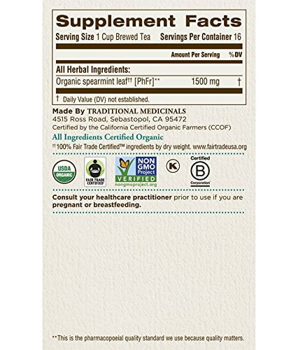 2 Packs of Traditional Medicinals Organic Tea – Spearmint 16 Bags
