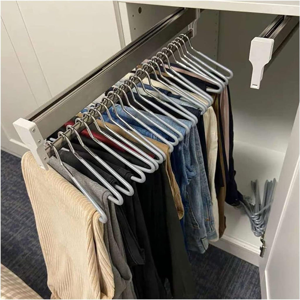 Floor-Standing Solid Wood Rotating Coat Rack，Adjustable Steel Clothes Rail - Extendable 30-80cm Garment Organizer for Closet Storage, Heavy-Duty 25kg Load Capacity, Space-Saving Hanger Rack