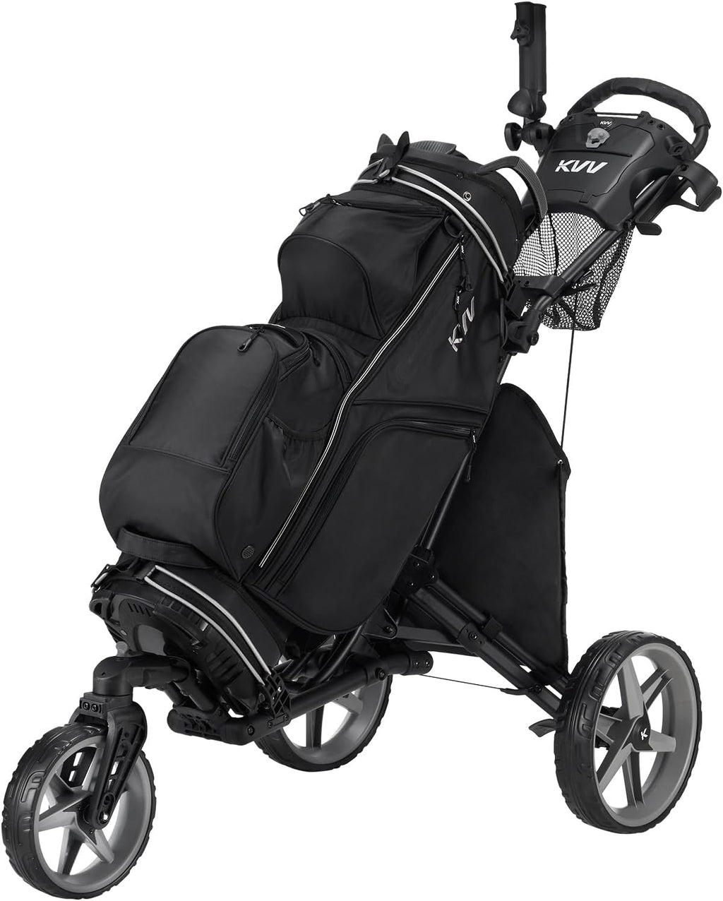 360-degree rotating front wheel golf cart, with opening and closing taking only one second - built-in free sunshade stand