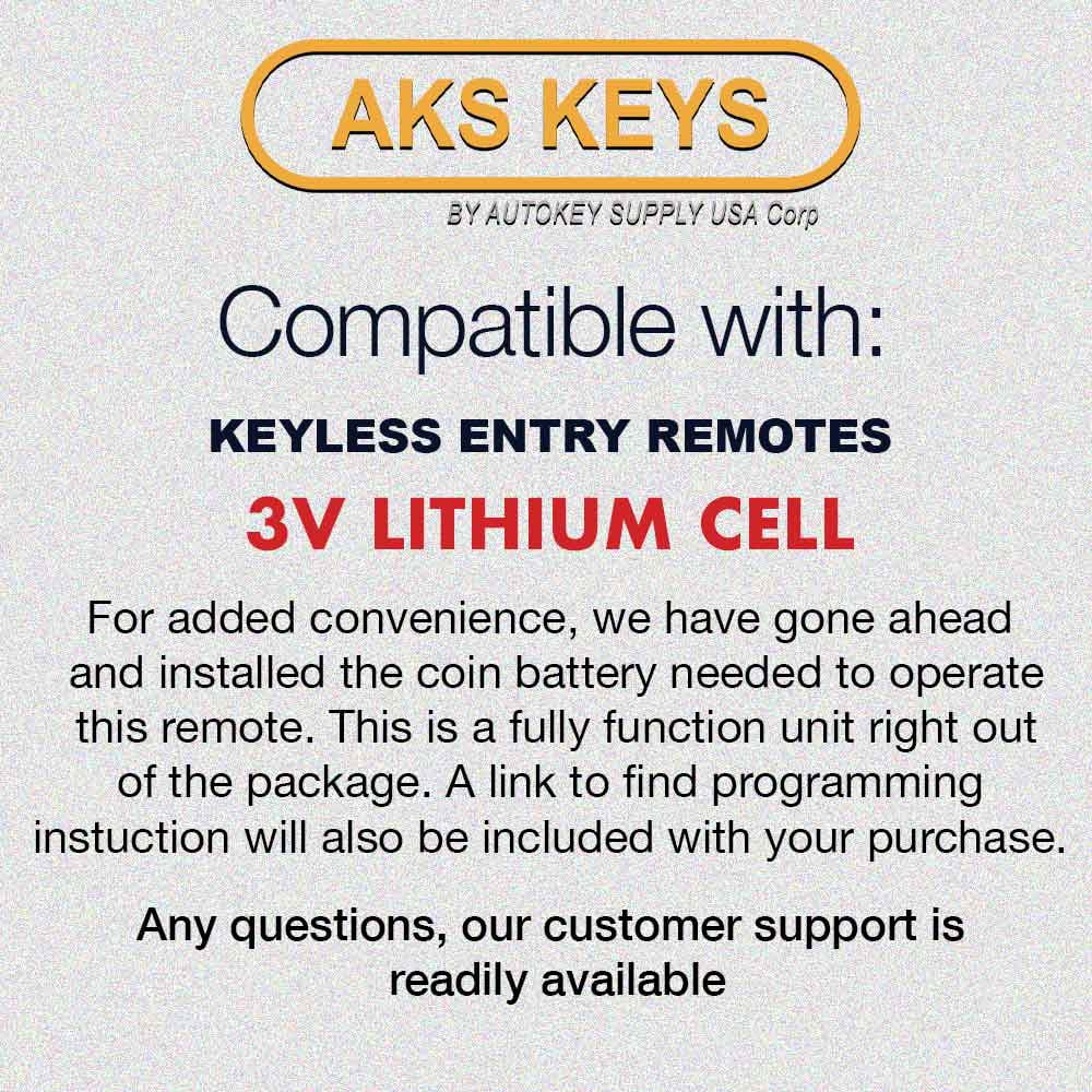 2 AKS KEYS for Pontiac G6 2005 2006 2007 2008 2009 2010 Keyless Remote Key Fob